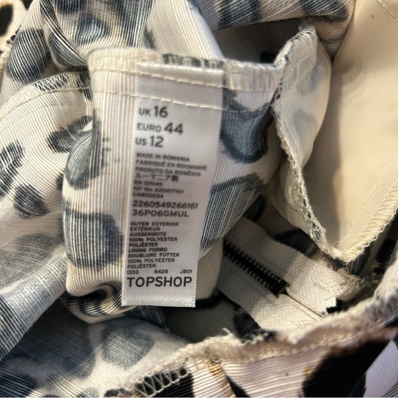 *NWT* TOPSHOP Strapless Leopard Skort Playsuit Romper, Size 12 - Picture 12 of 13